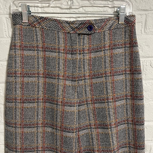 Vintage wide leg plaid trouser (wool-look) - Picture 2 of 3